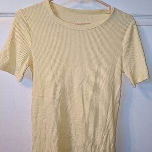 Women's A New Day Ribbed Yellow Top Size XS Preowned